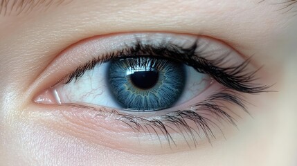 Obraz premium Close-Up of Blue Eye with Intricate Details and Natural Textures