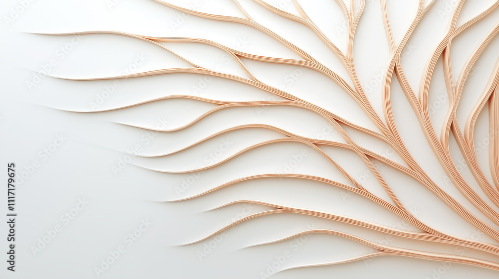 Poster elegant abstract design featuring flowing lines on a minimalist background.