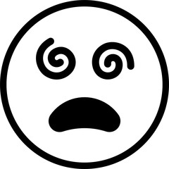 Dizzy expression emoticon vector. symbol, illustration, sign