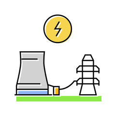 power grid nuclear energy color icon vector. power grid nuclear energy sign. isolated symbol illustration