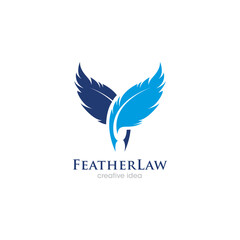 Feather Logo and Icon Vector Template