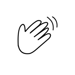 hand waving hello doodle illustration
