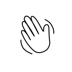 hand waving hello doodle illustration