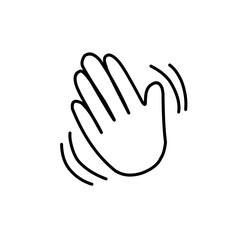 hand waving hello doodle illustration