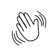 hand waving hello doodle illustration