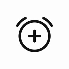 Obraz premium alarm clock add plus create icon sign vector