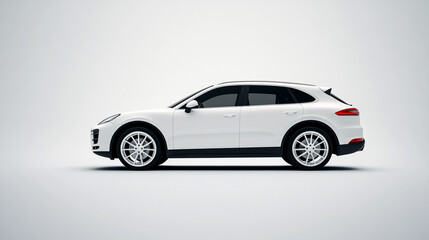 White Luxury SUV Side Profile  Modern Car Design