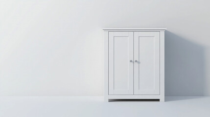 White Wooden Armoire Cabinet in Minimalist Room