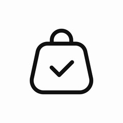 check mark shopping bag icon sign vector