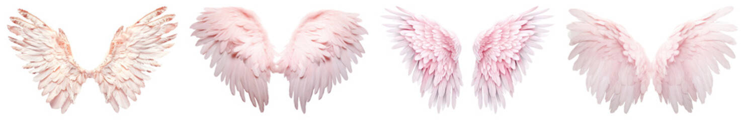 Obraz premium PNG Wings flying set on transparent background