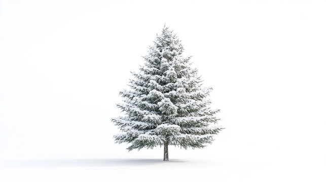 Snow Covered Evergreen Tree  Winter Nature  Christmas Tree