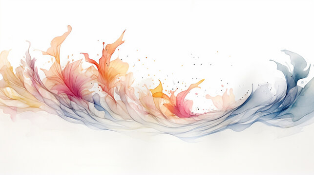 Fototapeta Abstract art background foliage Luxury minimal background 3d photo of abstract background made with Luxury art background with delicate transparent pink, yellow flowers in watercolor transparent styl 