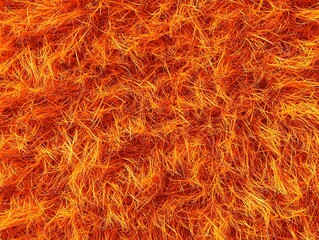 A vibrant, textured surface resembling orange fibers or fur.