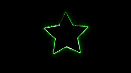 Glowing neon star frame illustration.