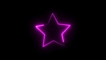 Glowing neon star frame illustration.