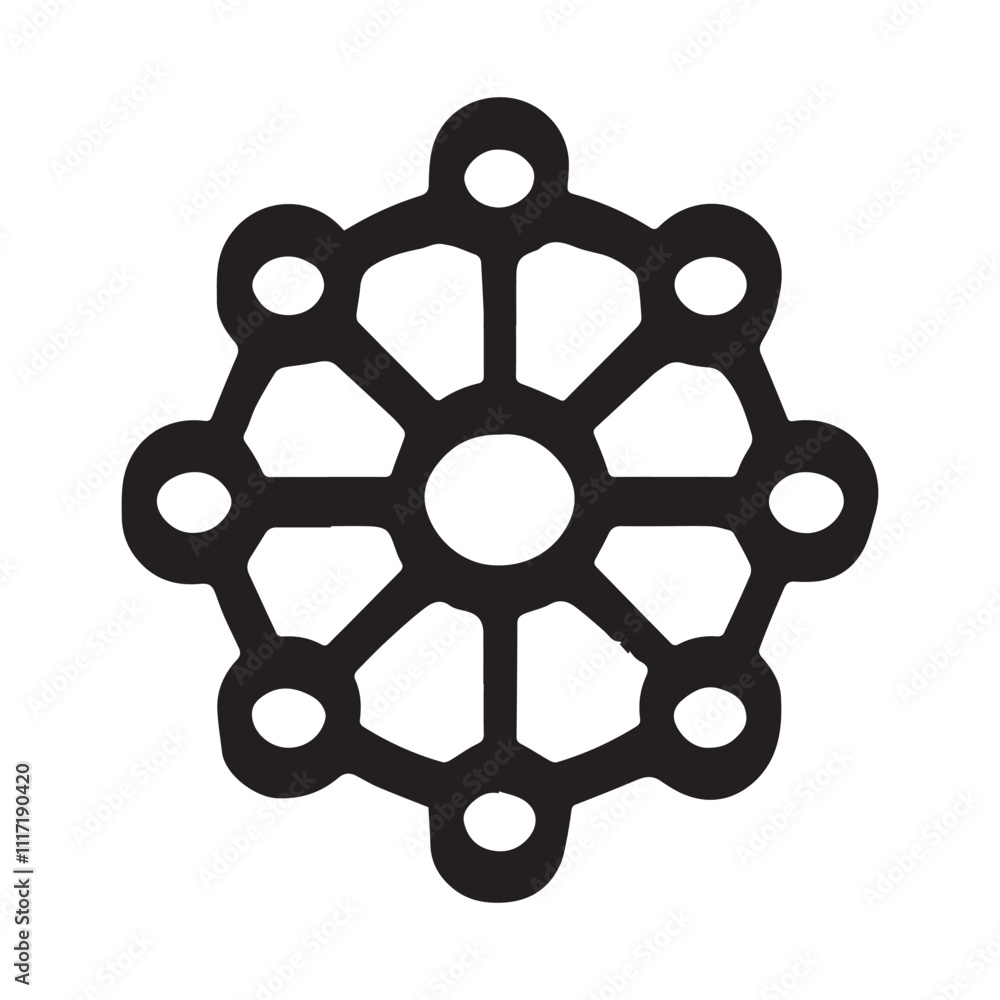 Poster hub spoke network connection vector design.