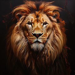 Naklejka premium a portrait painting of a lion