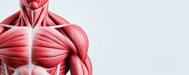 Detailed human anatomy illustration showcasing muscle structure and organization.