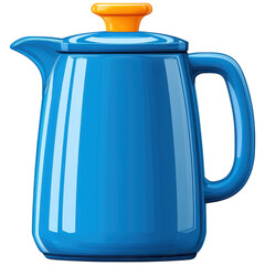 Fototapeta premium Bright Blue Coffee Pot with Orange Lid, a Whimsical Kitchenware Piece for Your Home Collection