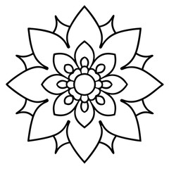 flower isolated on white, diwali-mandala-floral-vector-illustration