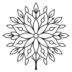 abstract floral background, tree-mandala-floral-vector-illustration