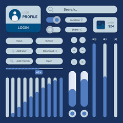 UI kit elements minimal graphics resources for modern user interface design	