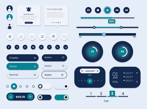 UI kit elements minimal graphics resources for modern user interface design	