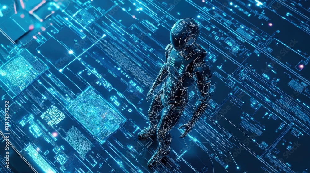 Aufkleber innovative technology action virtual environment 3d model futuristic design high-tech perspective ro