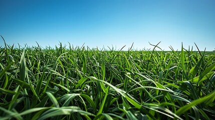 Fototapeta premium Collection of Vibrant Green Grass, Dew, Wildflowers, and Nature Scenes in Various Settings