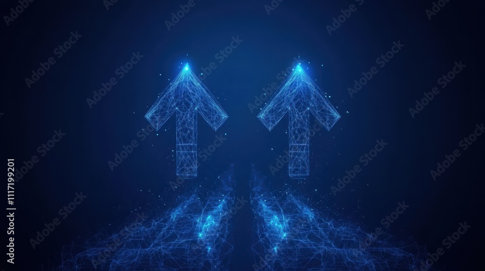 Aufkleber dynamic digital growth arrows abstract background graphic design tech environment futuristic viewpoi