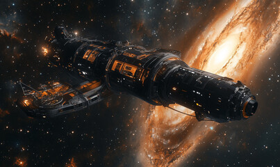 An astronaut floating weightlessly in space