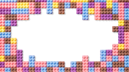 おもちゃのブロックによる背景フレーム