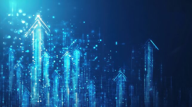 Digital growth trends business sector infographic visualization tech environment data analysis future concepts