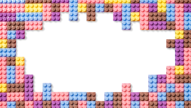 おもちゃのブロックによる背景フレーム