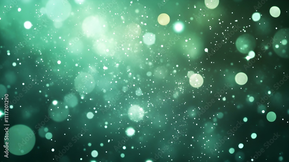 Aufkleber abstract teal bokeh background with sparkling particles. perfect for festive designs or presentation