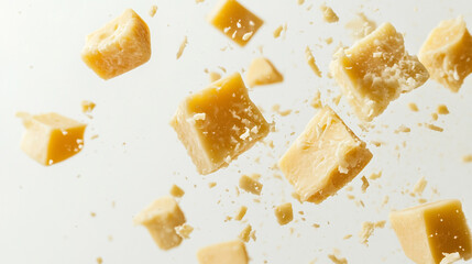 Falling Cheese Cubes  Parmesan  Dairy  Food Photography