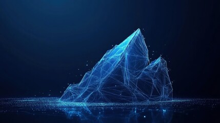 Digital representation of a geometric iceberg virtual space 3d visualization sci-fi environment abstract concept
