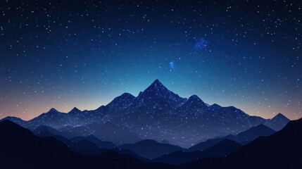 Stargazing adventure mountain range nature photography night sky wide-angle view celestial beauty in the wilderness