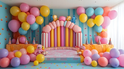 Joyful birthday event decor creating a festive atmosphere