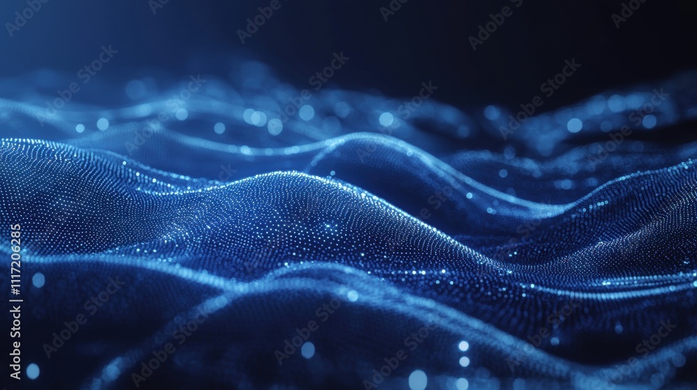 Poster dynamic waves of energy abstract landscape digital art futuristic environment close-up view visualiz