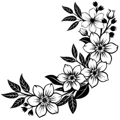 black and white floral background