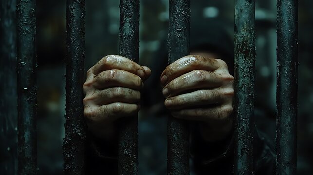 Desperate escape from a dark prison cell gritty human struggle