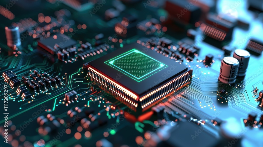 Aufkleber exploring the future of technology microchip innovations digital workspace electronic circuitry clos