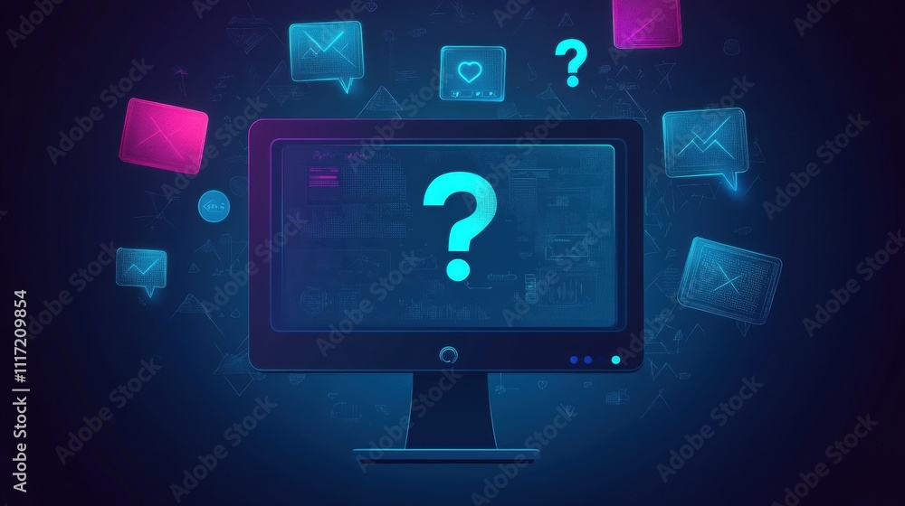 Poster digital interaction and engagement virtual space graphic design abstract front view technology conce
