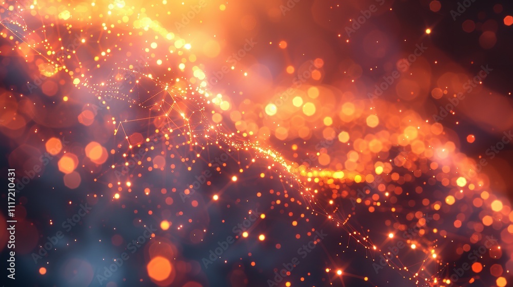 Aufkleber flowing wave of dots form an abstract background.