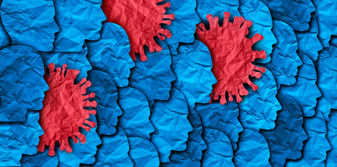 Virus Spreading In society and Community Respiratory Infections as people being infected by an...