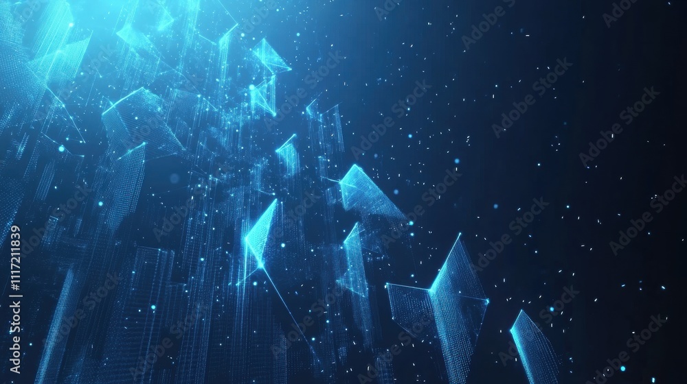 Poster dynamic digital landscape virtual world abstract visuals futuristic environment high-resolution conc