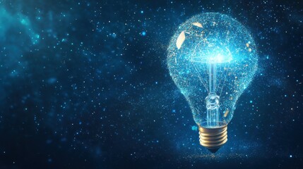 Innovative light bulb illuminating the cosmos abstract art digital visualization space environment futuristic concept