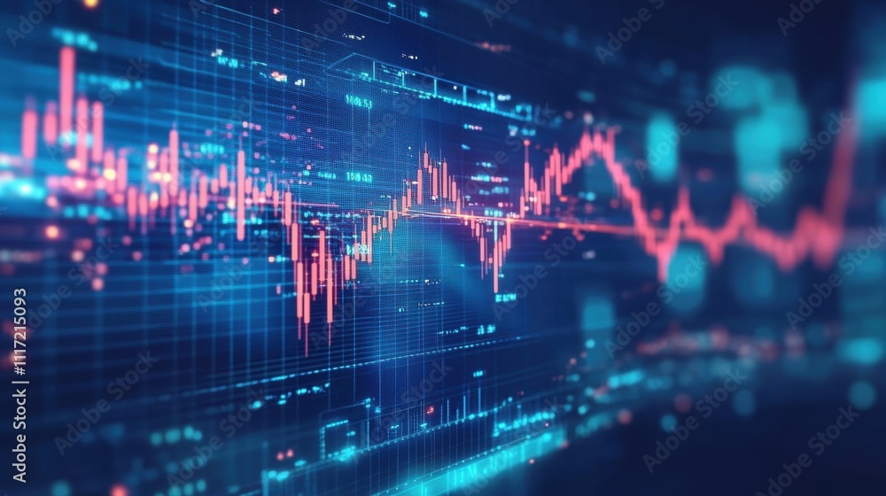 Poster analyzing market trends financial data visualization business environment technology insights digita