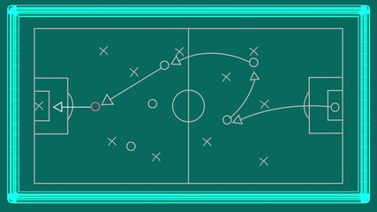 Animation of football game plan on blackboard Soccer or football game strategy plan. Vector illustration. Sport infographics element. Vector illustration
 - Powered by Adobe
